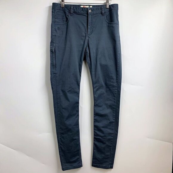 FjallRaven Women's Flat‎ Front Zipper Pocket Cotton Tapered Chinos Size 32 - Picture 1 of 13